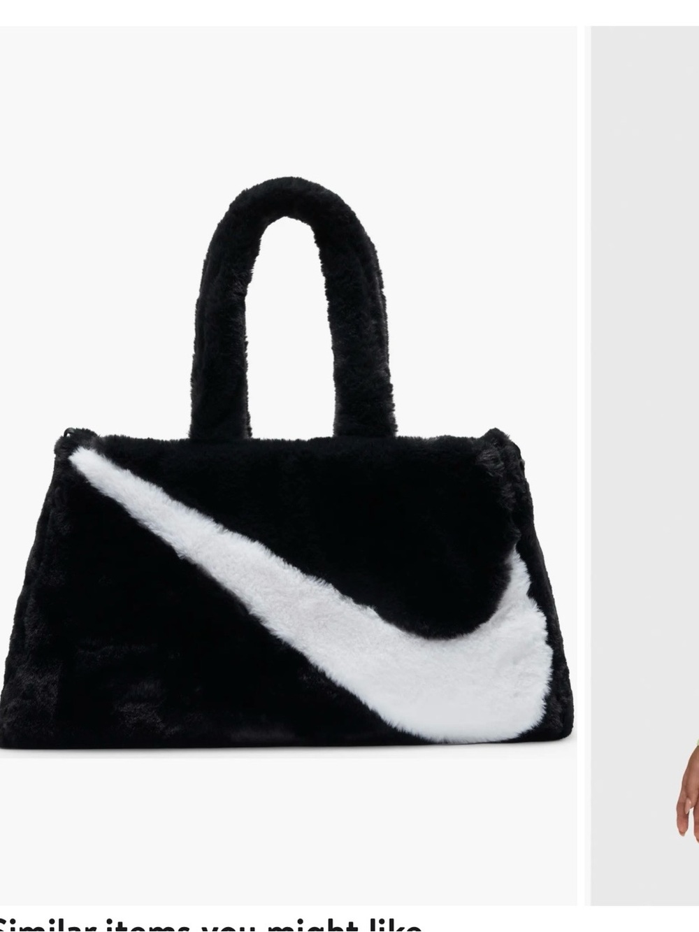 Nike Swoosh Faux Fur Tote Bag